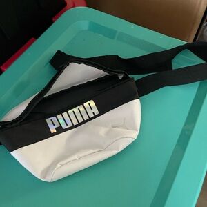 Puma Black & White Holographic Logo Crossbody Bag